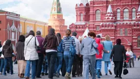Reisegruppe in Moskau, Russland