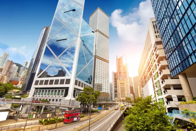 Wolkenkratzer in der Metropole Hongkong
