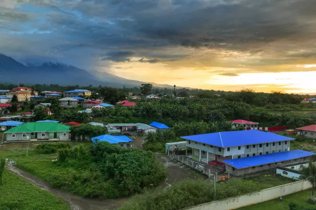 Sonnenuntergang am Mount Basile in Malabo, Äquatorialguinea