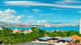 Die Blaue Moschee und Hagia Sophia bei Bosporus, Türkei
