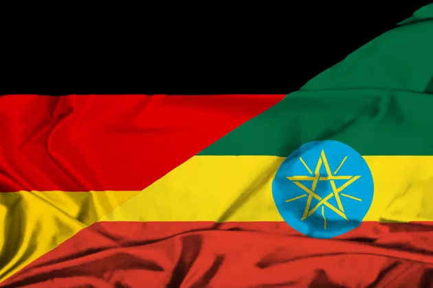 Flaggen von Deutschland und Äthiopien