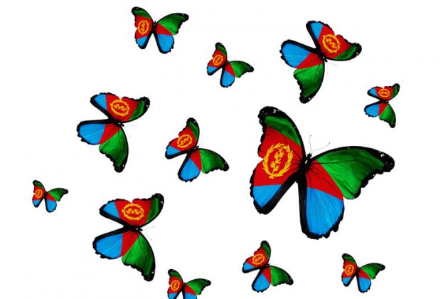 Schmetterlinge in den Farben der Flagge