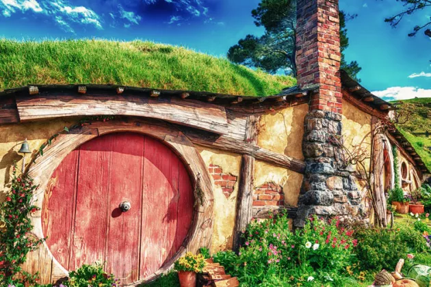 Das Filmset vom Hobbiton in Neuseeland