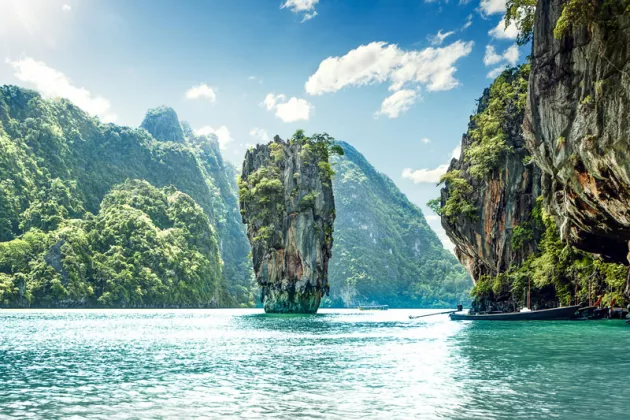 Blick auf die James Bond Insel am der Bucht Phang Nga