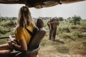 Ein Tourist in Afrika