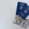Skyline von Bagdad mit Reisepass und Stempel