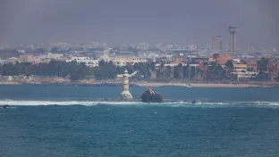 Küstenlandschaft und Stadtansicht von Dakar, Senegal