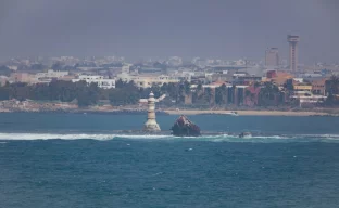 Küstenlandschaft und Stadtansicht von Dakar, Senegal