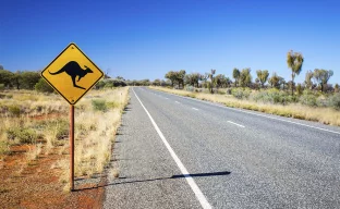 Vorsicht vor Känguru-Schild, Australien