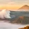 Landschaft des Vulkans Bromo, Batok und Semeru (Berg) bei Sonnenaufgang vom Aussichtspunkt aus