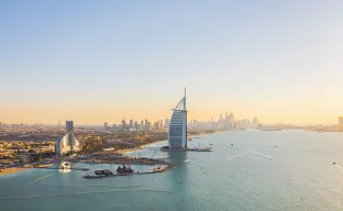 Aerial view of Burj Al Arab Jumeirah Island