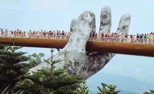 Golden Bridge on Ba Na Hills, Vietnam, Da Nang